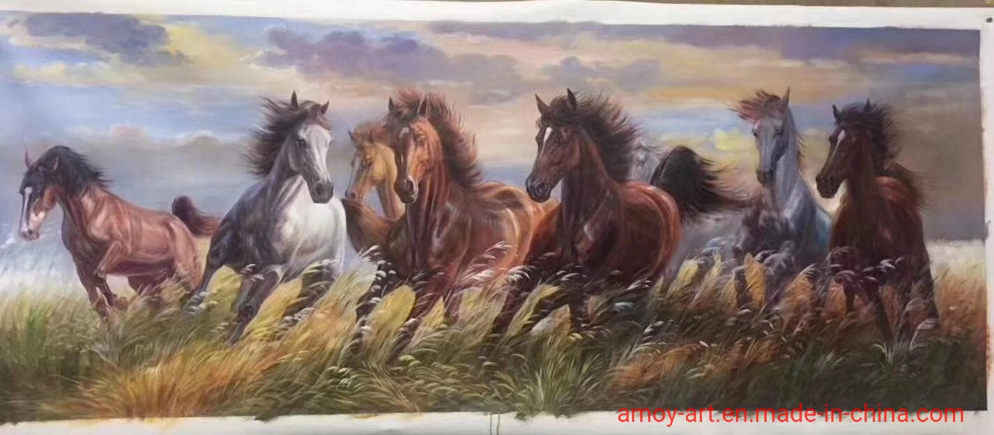 Les chevaux de l'huile chinois à la main de l'exécution peintures sur toile