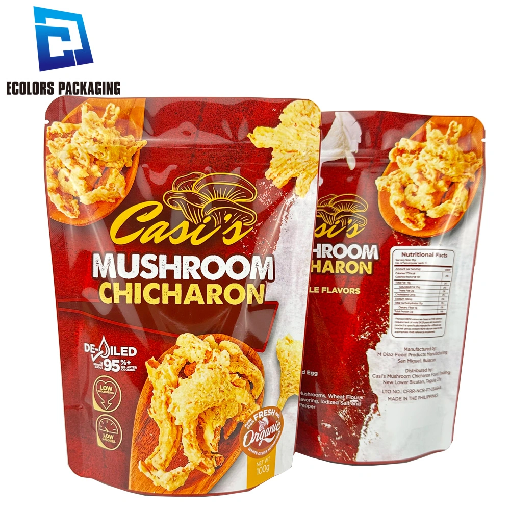 Low MOQ Custom Printed aluminio Foil plástico laminado granos de café Té polvo Cookie Snack Chips Embalaje de alimentos Zipper Mylar Bag Póngase en pie