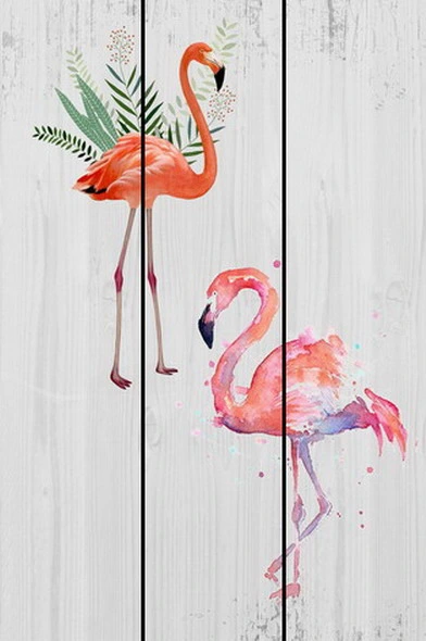 Wood Wall Sign Flamingo UV Printing Wall Hanging Art Home Decor