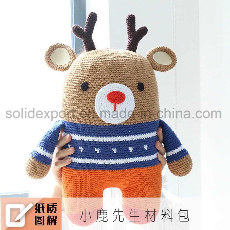 Lovely Deerlet Stuffed Knit Doll Soft Knitted Doll for Amusement Park