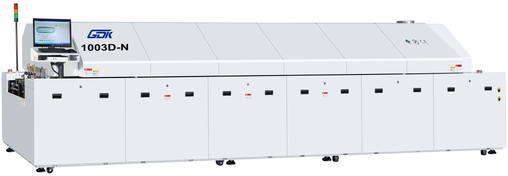 Dual-Track Lead Free 10 Zone SMT Nitrogen High Speed Reflow Oven GDK-1003D-N with CE for Assembly Line