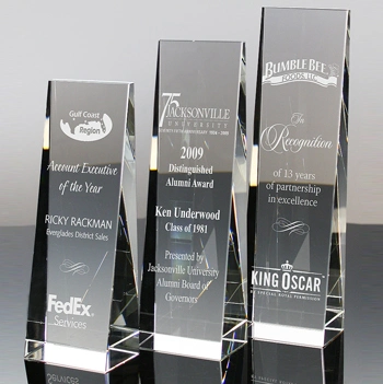 Crystal Glass Tower Plaque Awards