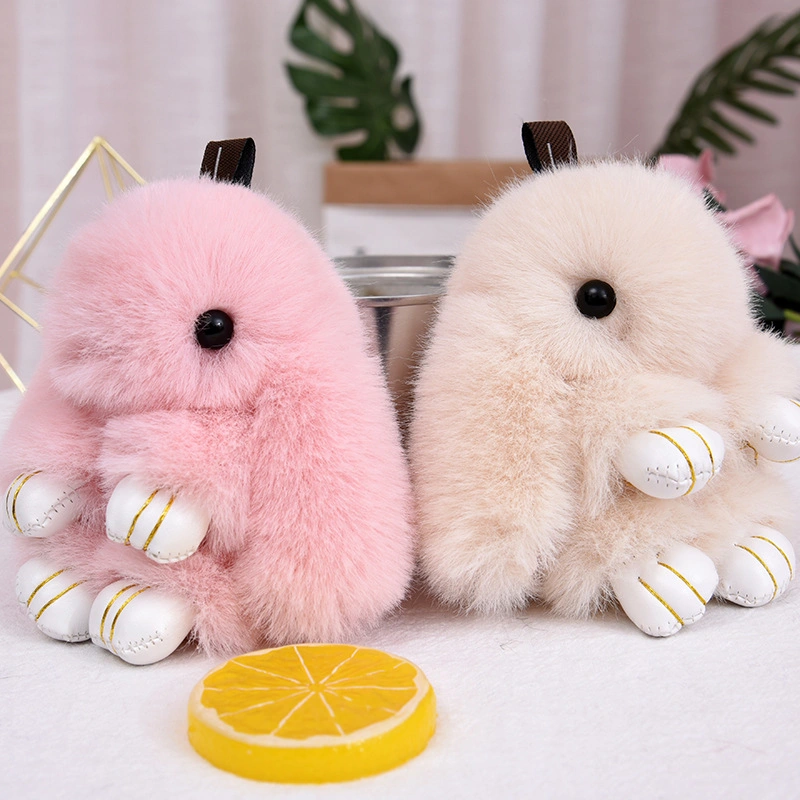 Soft Rabbit Shaped Fur Toys Plush Stuffed Keychain