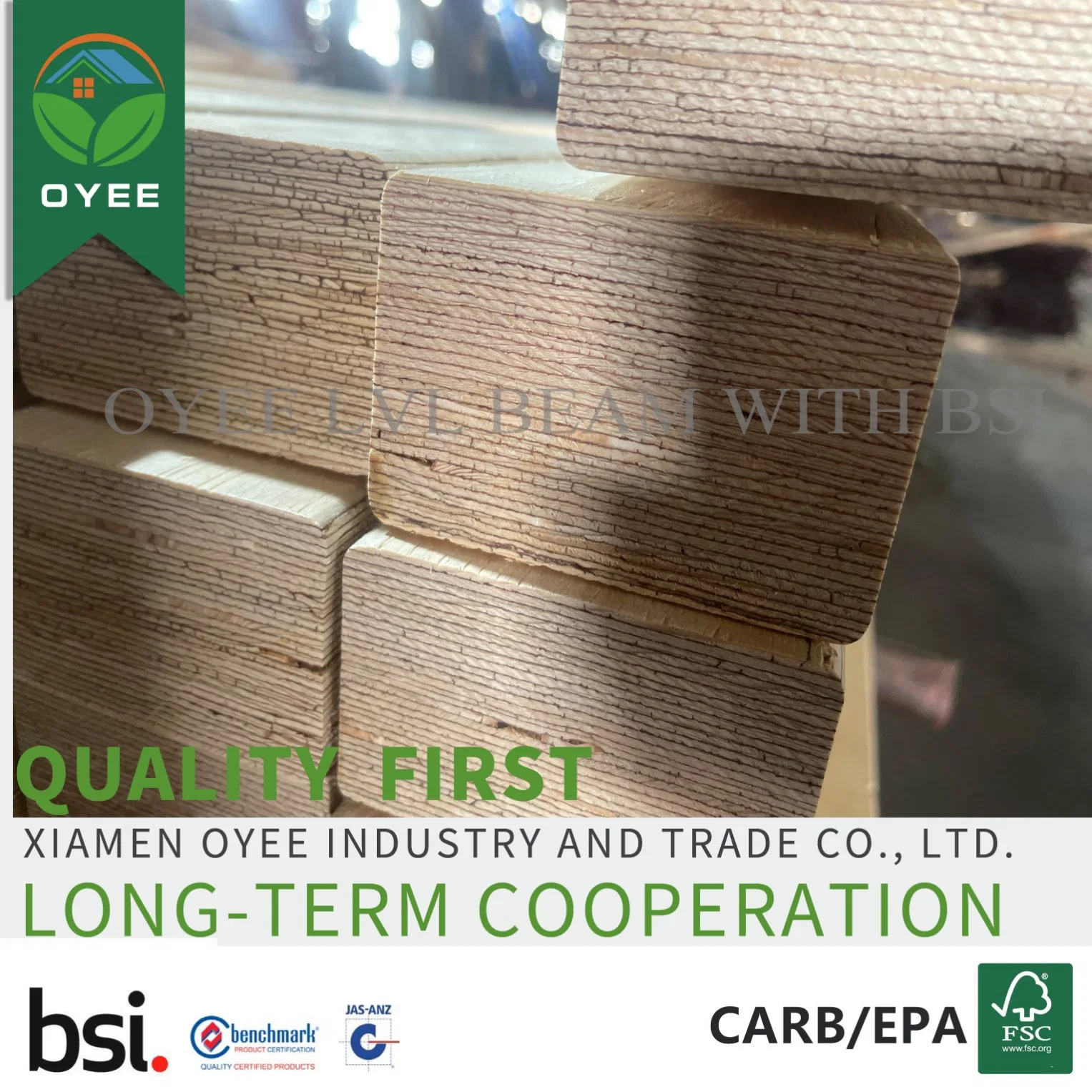 Construction Laminated Veneer Lumber Beams Engineered Wood Beams for Exterior Use