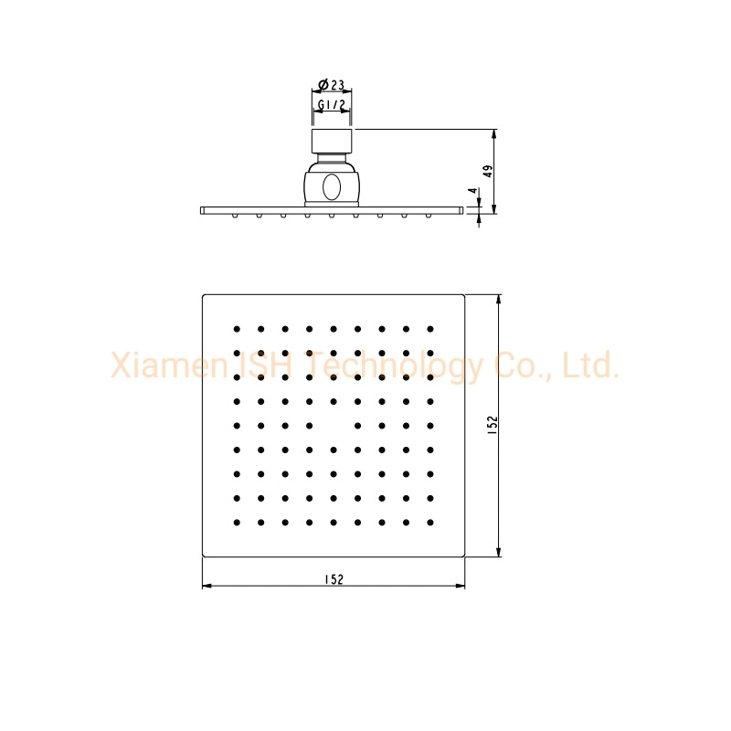 Chuva de 6" Brass Square chuveiro com chuva cabeça Casa de Banho Mixer Square Chuveiro