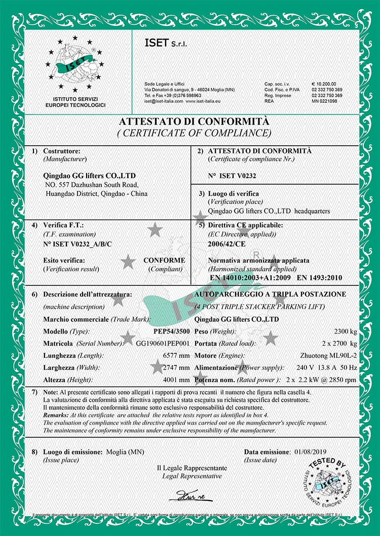 CE certified 3 уровня Авто Стоянка системы