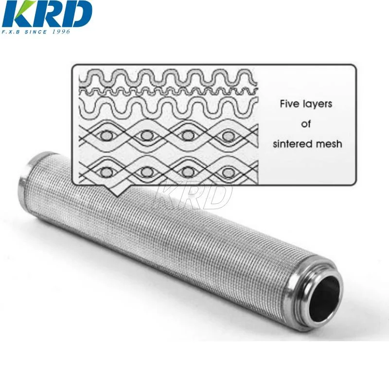 Krd Competitive Price Alternative Oil Filter Metal Sintered Filter Element