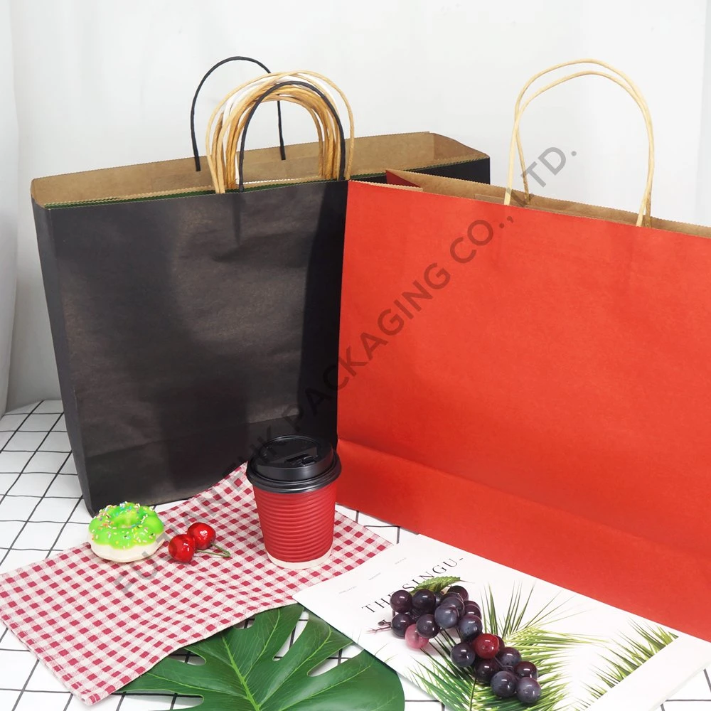 Benutzerdefinierte Papiertüte Brown Kraftpapier Tasche Geschenktüten Verpackung Kekse Süßigkeiten Essen Brot Plätzchen Brot Nüsse Snack-Paket