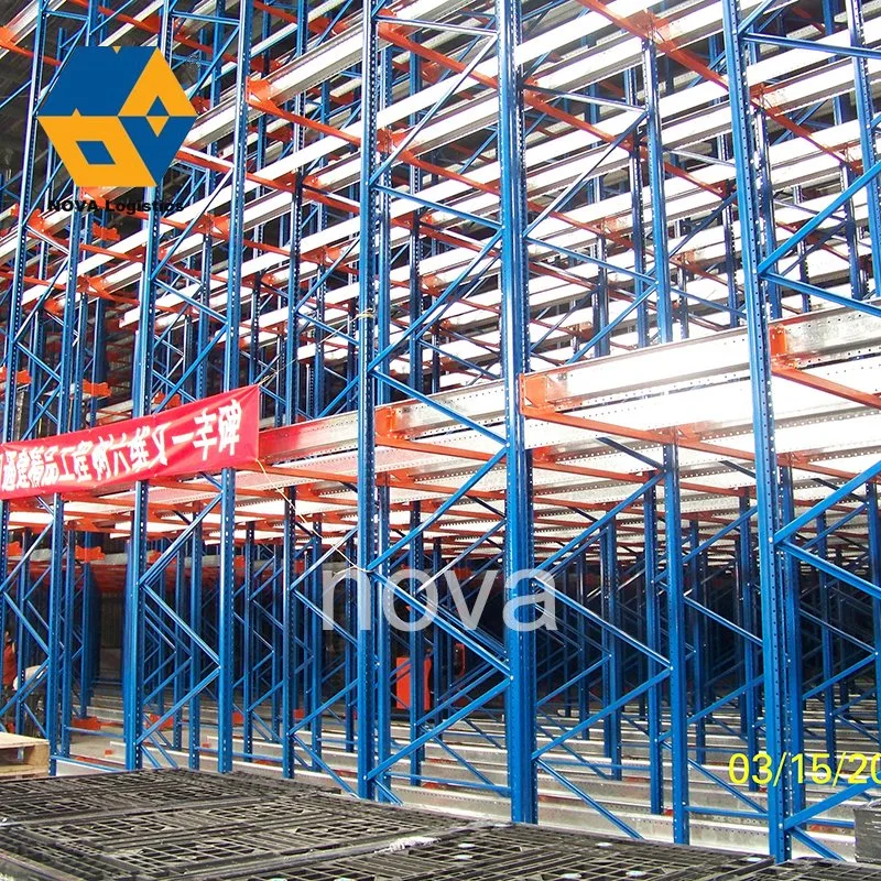 Fifo Customized Logistics Storage Warehouse Heavy Duty Adjustable Selective Vna Double Deep Metal Steel Blue Frame Pallet Rack