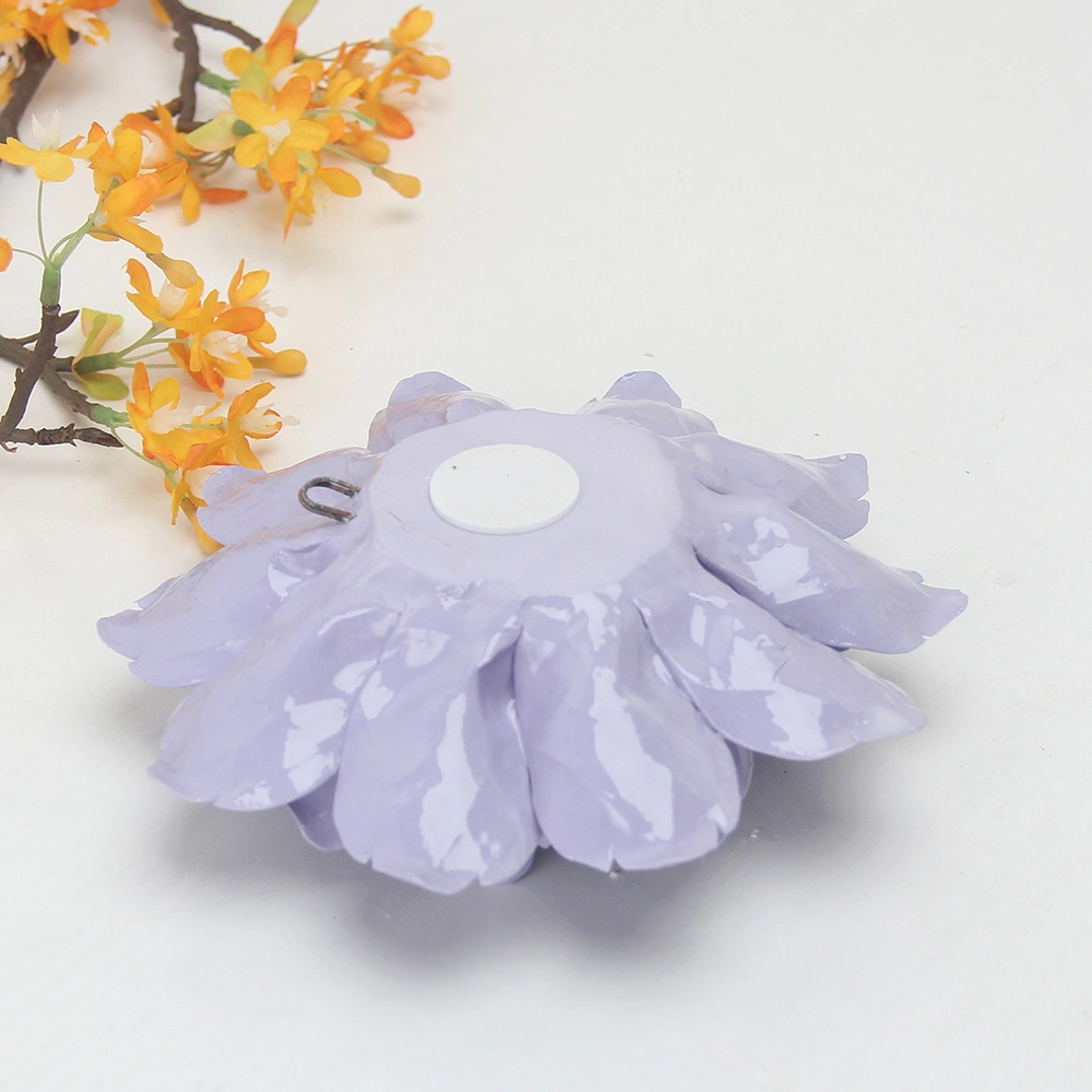 F002V Ceramic Flower Violet Wall Decor Porcelain Purple Peony Flower for Wedding Decoration