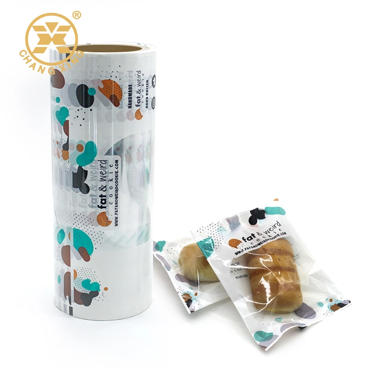 Film d'emballage alimentaire laminé en plastique nylon PE pour emballage de collations alimentaires et de gâteaux.