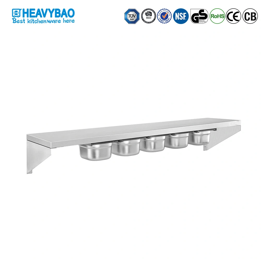 Heavybao bandejas de especias de cocina de acero inoxidable para GN 1/6