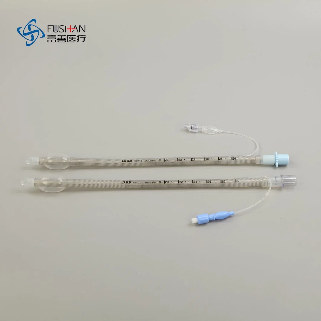 Productos para el manejo de vías aéreas cable reforzado todo tubo endotraqueal de silicona con manguito, suministro médico, desechable estéril 3,5#~8,0# con aprobación CE, ISO