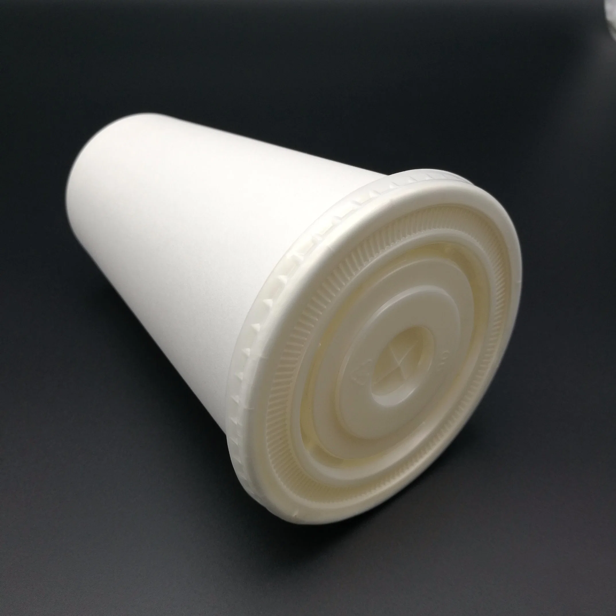 Take out Disposable Paper Cup Plastic Lid for Hot Coffee Flat with Cross Hole PS Lids