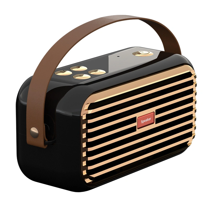 2022 Neue Ankunft im Freien Wasserdichte Mini Retro Subwoofer Lautsprecher X7 Tragbarer Aux TF-Kartenlautsprecher Music Player kabelloser Bluetooth-Lautsprecher