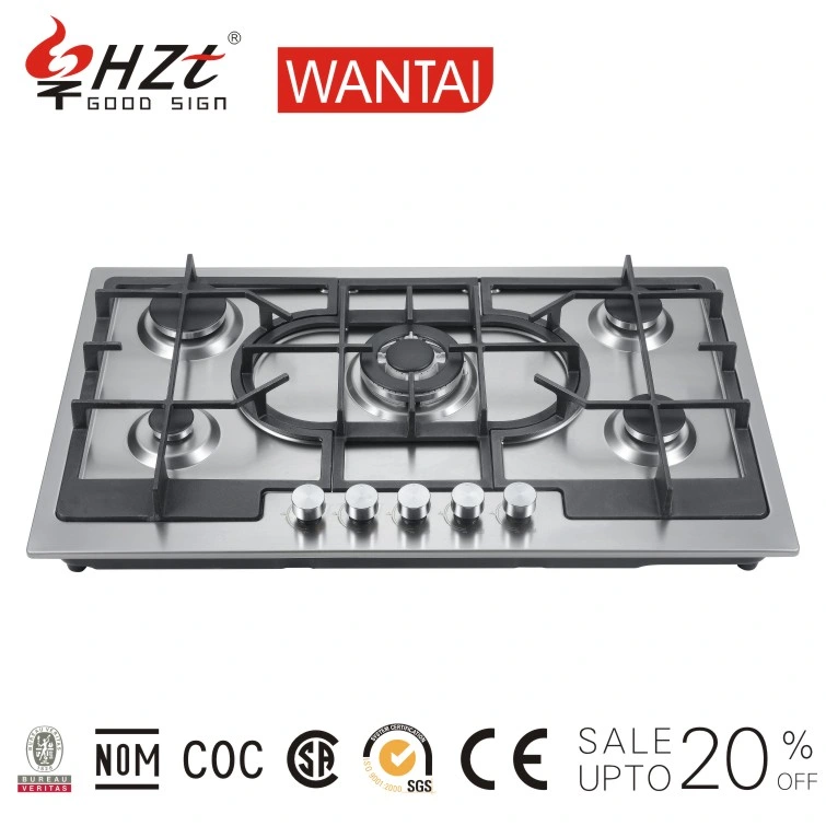 Home Kitchen Appliance New Model 5 Burner Gas Hob Gas Stove Gas Cooker Gas of White Colour