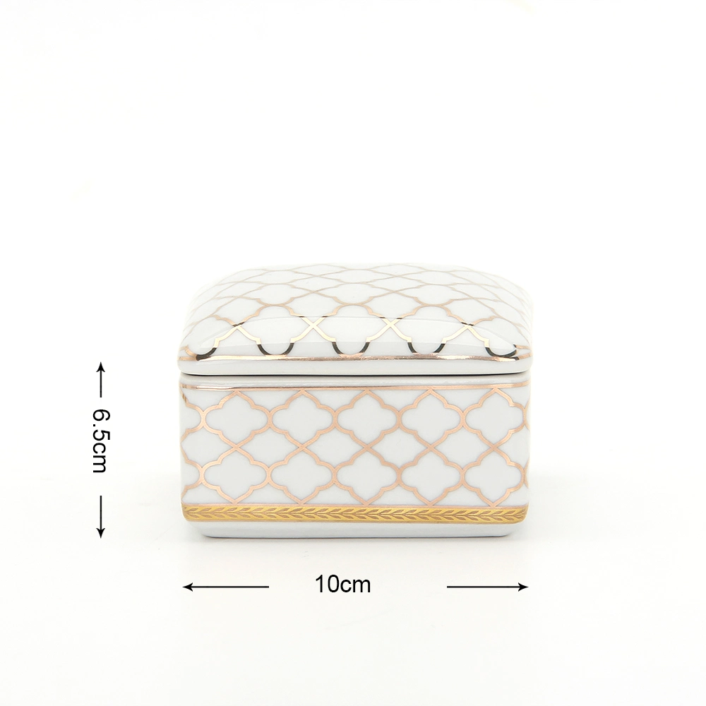 Br024G-Powder Box elegant Home Decor Keramik Trink-Boxen modern dekorativ Schmuckkästchen