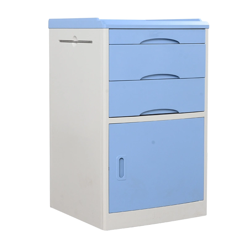 [PS-G01A] Bedside Plastic or Steel Cabinets with Table and Drawers on Casters for Medical and Paitent Use as Hospital Equipment or Furniture