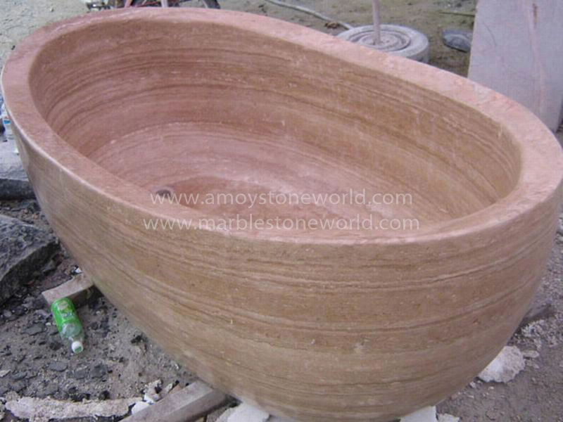 Red Granite Polished Bathtub for Bathroom (CT079)