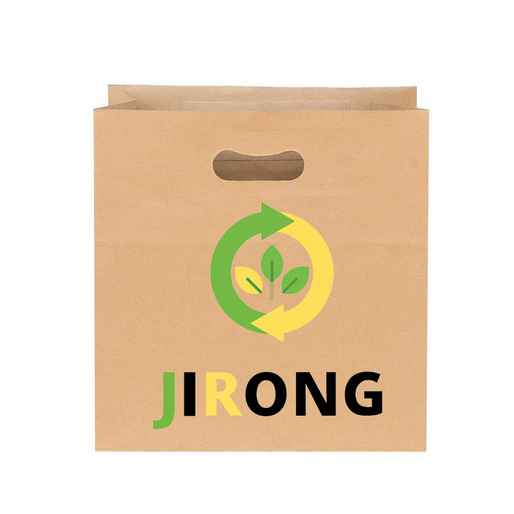 Embalagem de alimentos saco de papel para levar com corte de solda, castanho Kraft Pegas