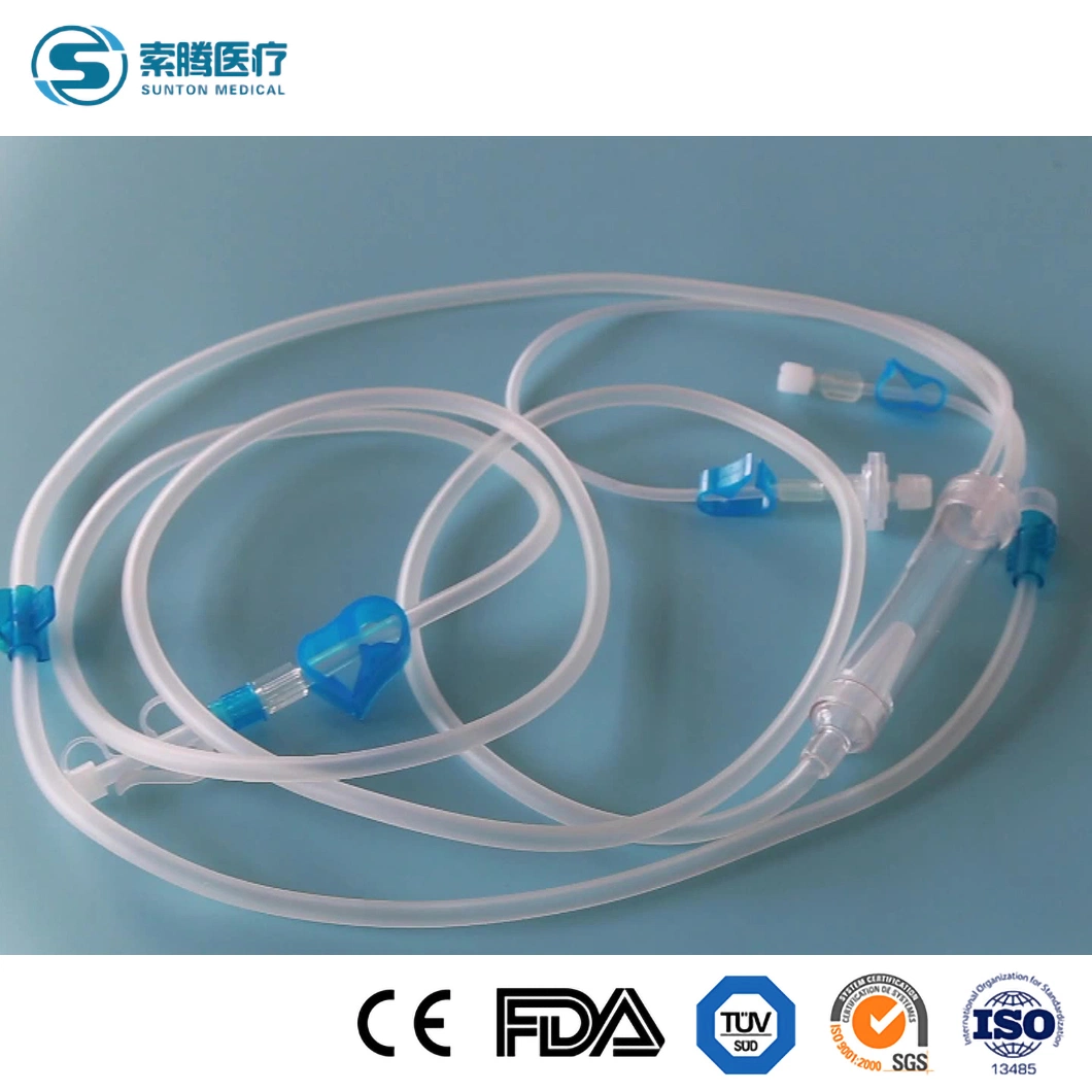 Sunton IV Set Polymed China Buret Typ Infusion Set Fabrik Medizinische sterile Blutentnahme-Messinstrument geflügelte Infusion Set mit Nadel Der Blutentnahme Des Schmetterlings