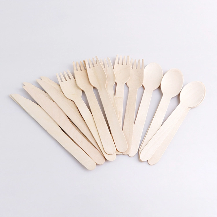 Wholesale/Supplier Custom Logo Disposable Bamboo Kitchen Spoon Knife Fork Cutlery Set