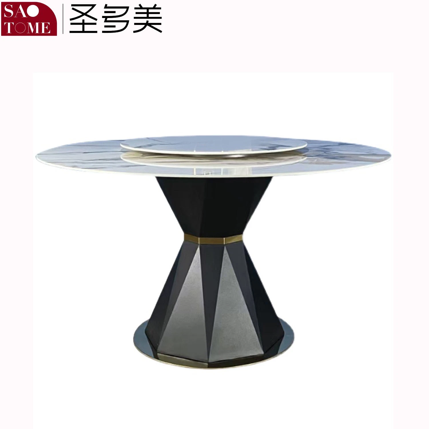 Modern Home Hotel Furniture with Turntable Round Dining Table