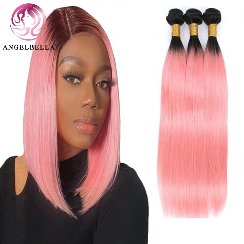 Angelbella indio bruto 1b#-Rosa Remy pelo sedoso cabello liso tejido