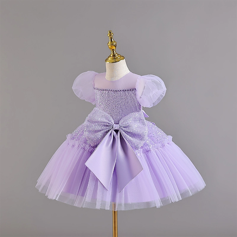 Vêtements pour bébés 2023Fleur vêtement Robe de mariée de filles Parti de la princesse robe longue