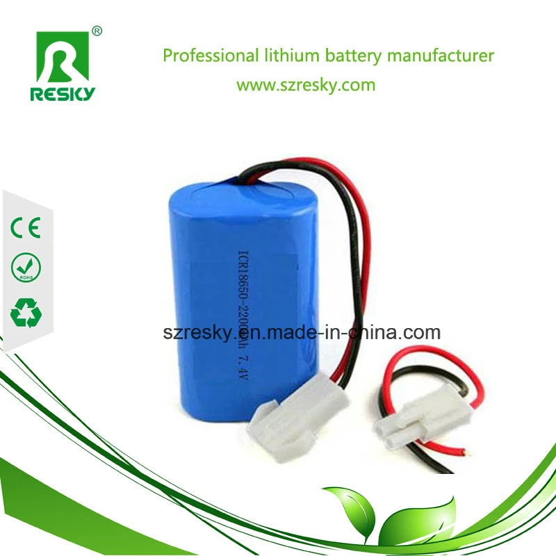 Rechargeable 18650 2s1p 7.4V 2500mAh Battery Pack for Power Tools