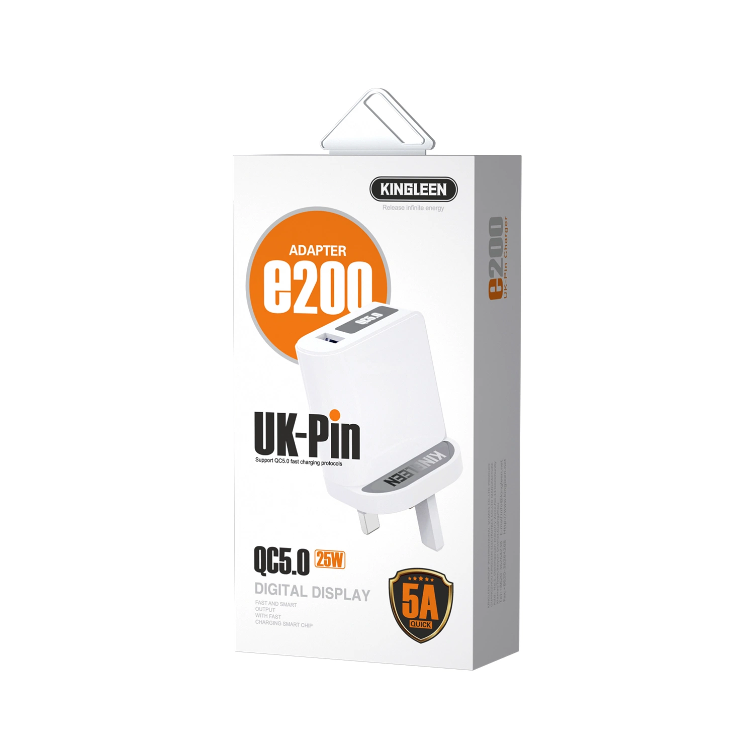 Kingleen E200 Home Charger UK Pin QC Fully Compatible with Most of Moblies Phones 25W OEM ODM