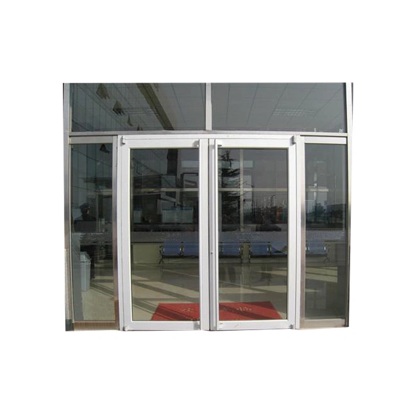 8 Feet Fire Rated Storefront Commercial Stainless Steel Double Glazed Door