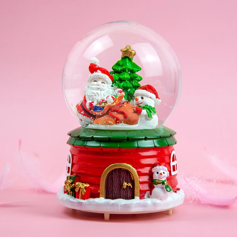 Factory Custom Christmas Snow Globe Santa Claus with Gifts Water Globe