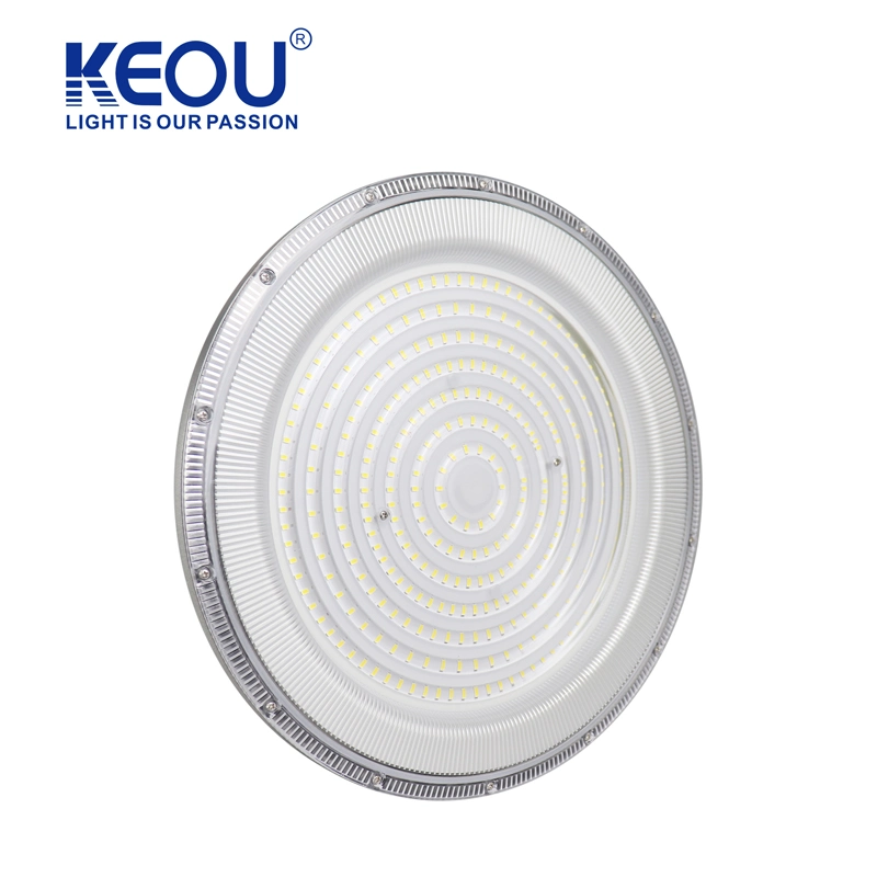 Luz LED Keou à prova de explosão IP65, à prova de água, de 300 W, tampa de plástico IP65 UFO LED High Bay Lights