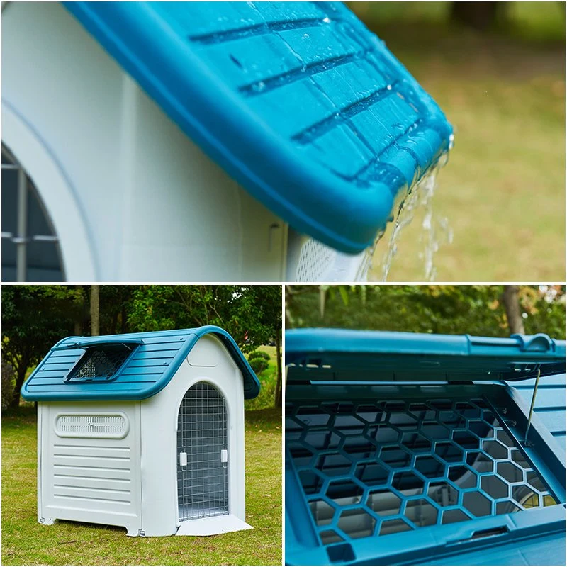 Outdoor High Quality Luxury Pet House Kennel Durable Waterproof Large Dog House with Skylight and Metal Door