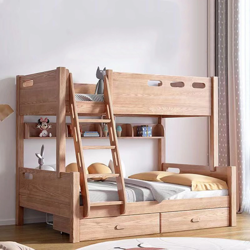 Luxury Support Customization Modern Home Bedroom Furniture Children Single Double Furniture Children Bed Beech Walnut Bed Kids' Beds