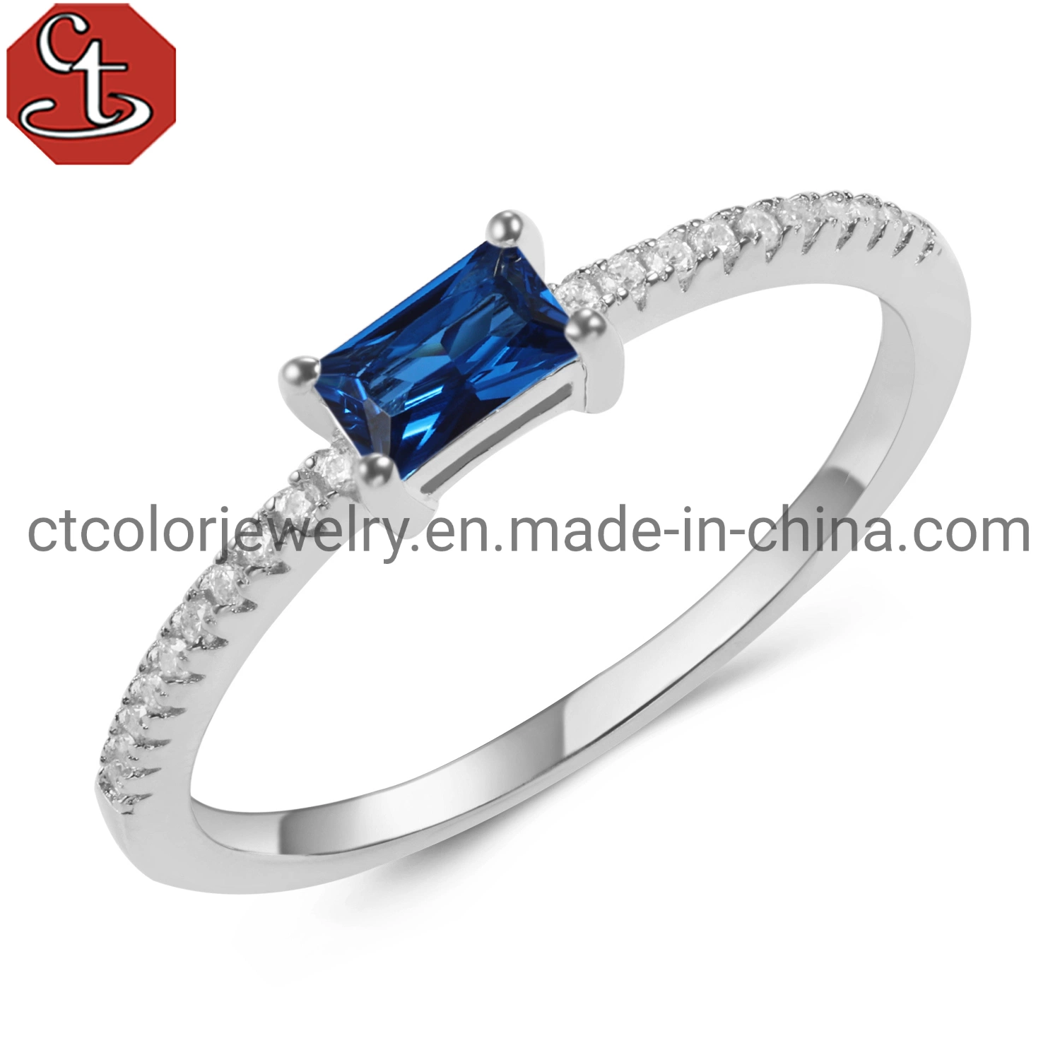 18 тыс. золотое плакированное Cubic Zirconia Gemstone, CZ Каменные украшения серебро Кольцо