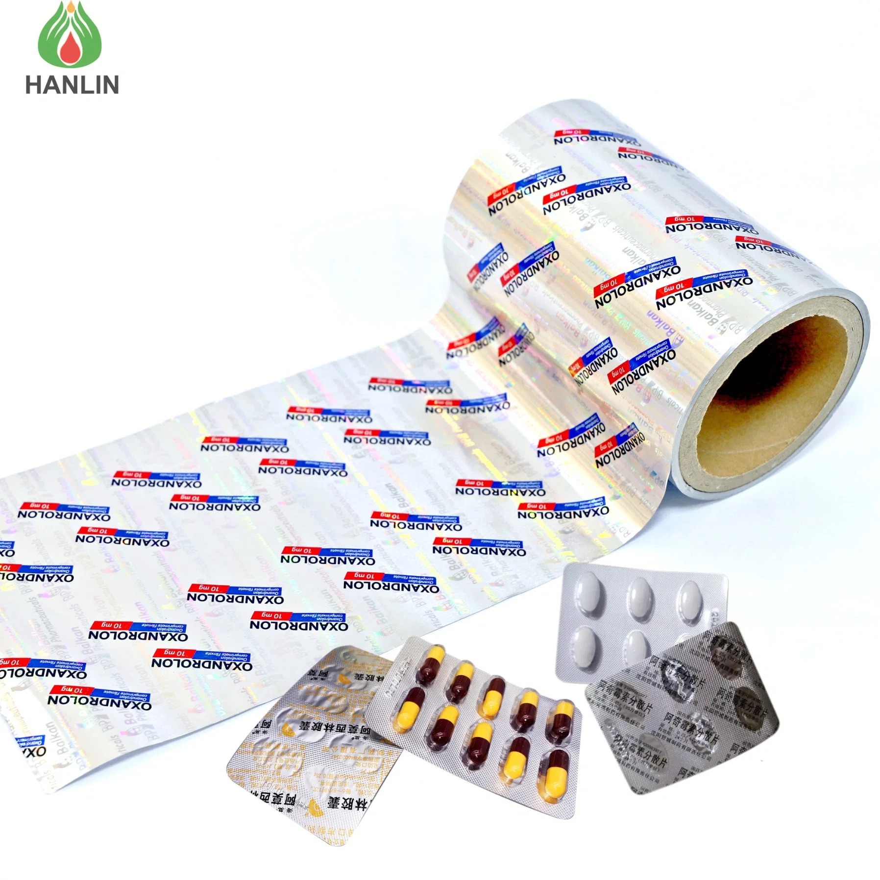 Envase farmaceúticopersonalizado rollo de película de plástico impreso aluminio laminado con lámina Rollblíster Lámina de embalaje