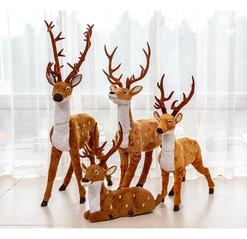 Christmas Fawn Decoration Doll Doll Simulation Sika Deer Christmas Tree Scene Layout Elk Decoration Package