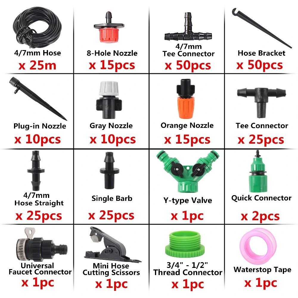 5 10 15 20 Kits de irrigação por gotejamento de 25 m Jardim automático Kits de rega sistema de irrigação