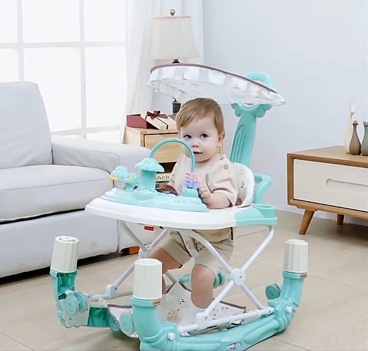 Cartoon Walking Spielzeug Stuhl Musical Baby Walker mit Stopper für Kinder