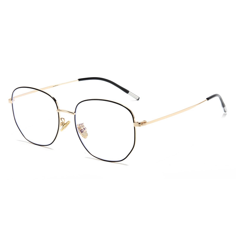 2023 Designer Logo Fashion Brand Clear Bluelight Reading Radiation Men Metal Glasses Frame for Women