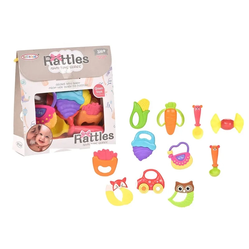 Hot Best Selling Newborn Kids Multi-Function Educational Funny Children Toy Plastic 11 Rattles Toys Gift Ring Bell for Baby