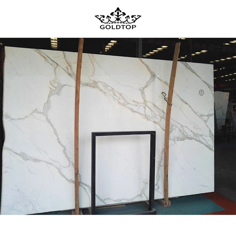 Polished Italian White/Calacatta Gold Marble Calacatta Stone Slabs for Wall Tile/Background