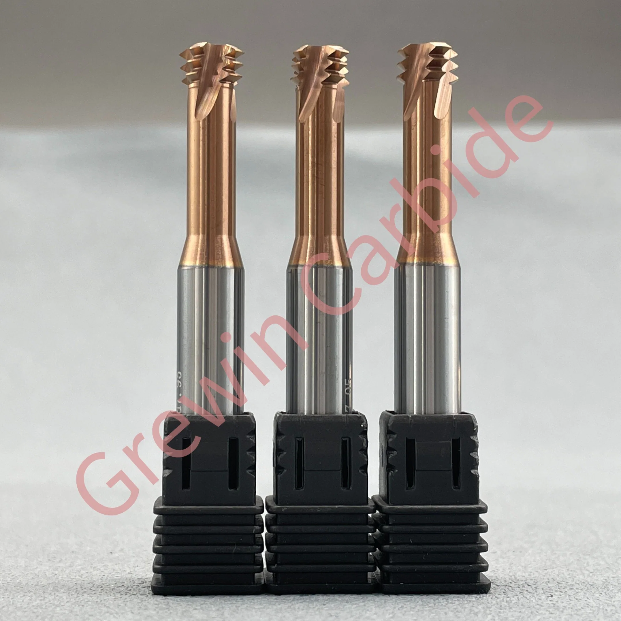 Gw Carbide-Thread End Mill Cutters Carbide Thread Milling Cutter for Metal with Copper Coating