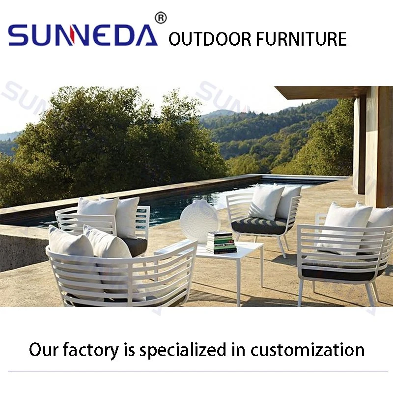 Backyard Courtyard Aluminum Top Grade Luxury Waterproof Park Countryside Resort Coastal Furniture