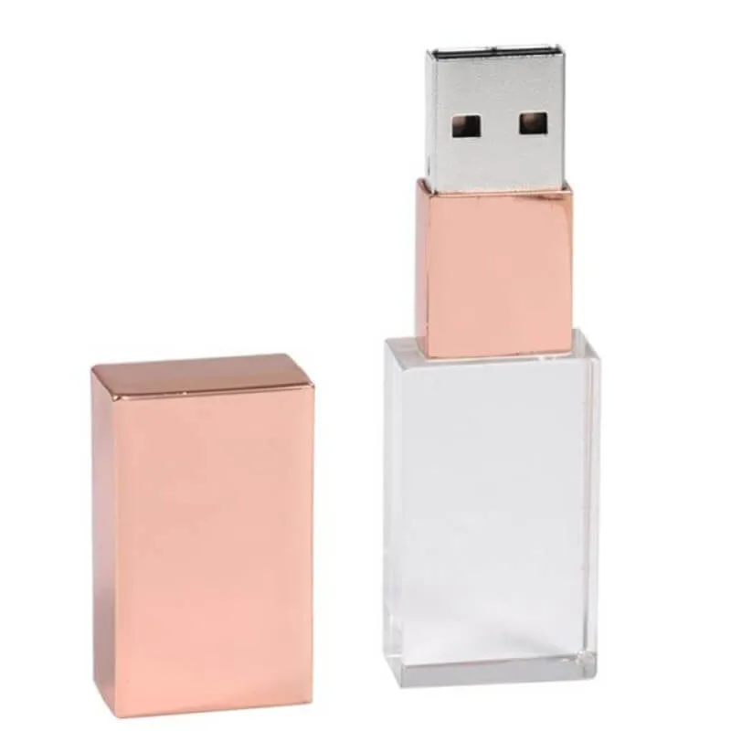 Crystal USB Stick Storage 8GB~128GB, USB Flash Drives mejor para regalos de boda