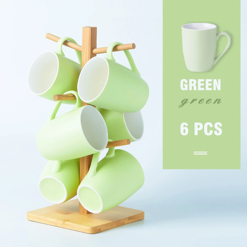 6 PCS Tazas de cerámica coloridas para uso diario o regalos promocionales/Logotipo personalizado aceptado.