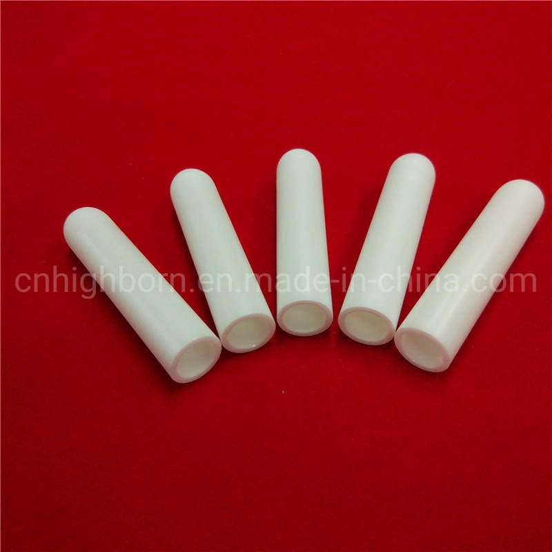 China Manufacturer Precision Yttria Stabilized White One End Closed Zirconia Ceramic Sleeve for Oxygen Detection