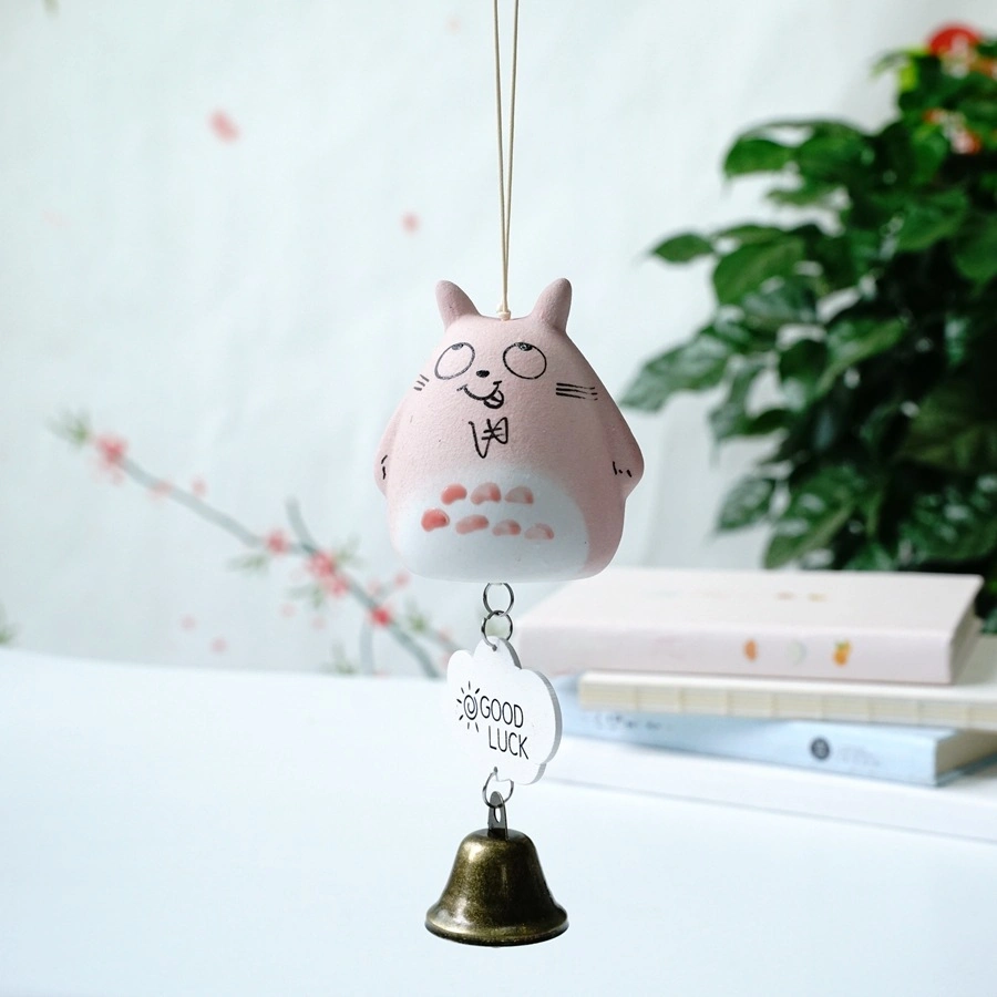 Hogar creativo Carillón de cerámica de dibujos animados Cute decoraciones Pastoral Productos calado Wind Chimes regalo ornamentos artesanales